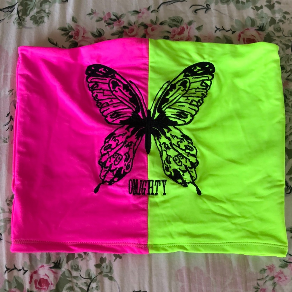 Omighty butterfly strapless tube top MEDIUM